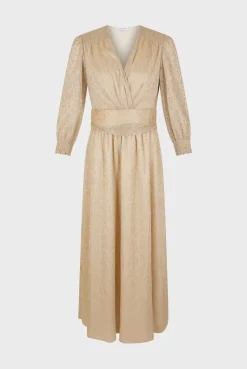 Robe Longue En Lurex Or - Elline