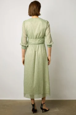 Robe Longue En Lurex Vert D'Eau - Elline