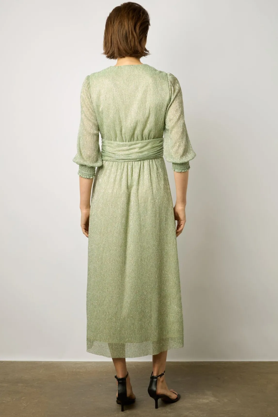 Robe Longue En Lurex Vert D'Eau - Elline