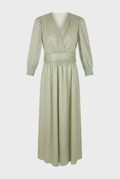 Robe Longue En Lurex Vert D'Eau - Elline