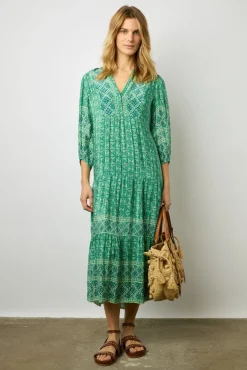 Robe Longue Et Droite Emeraude - Emi
