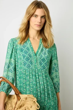 Robe Longue Et Droite Emeraude - Emi