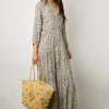 Robe Longue Imprime Floral Ecru - Erinna