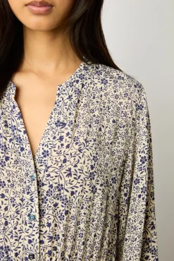 Robe Longue Imprime Floral Ecru - Erinna