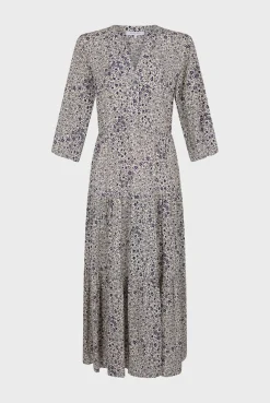 Robe Longue Imprime Floral Ecru - Erinna