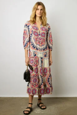 Robe Longue Imprimee Naturel - Emi
