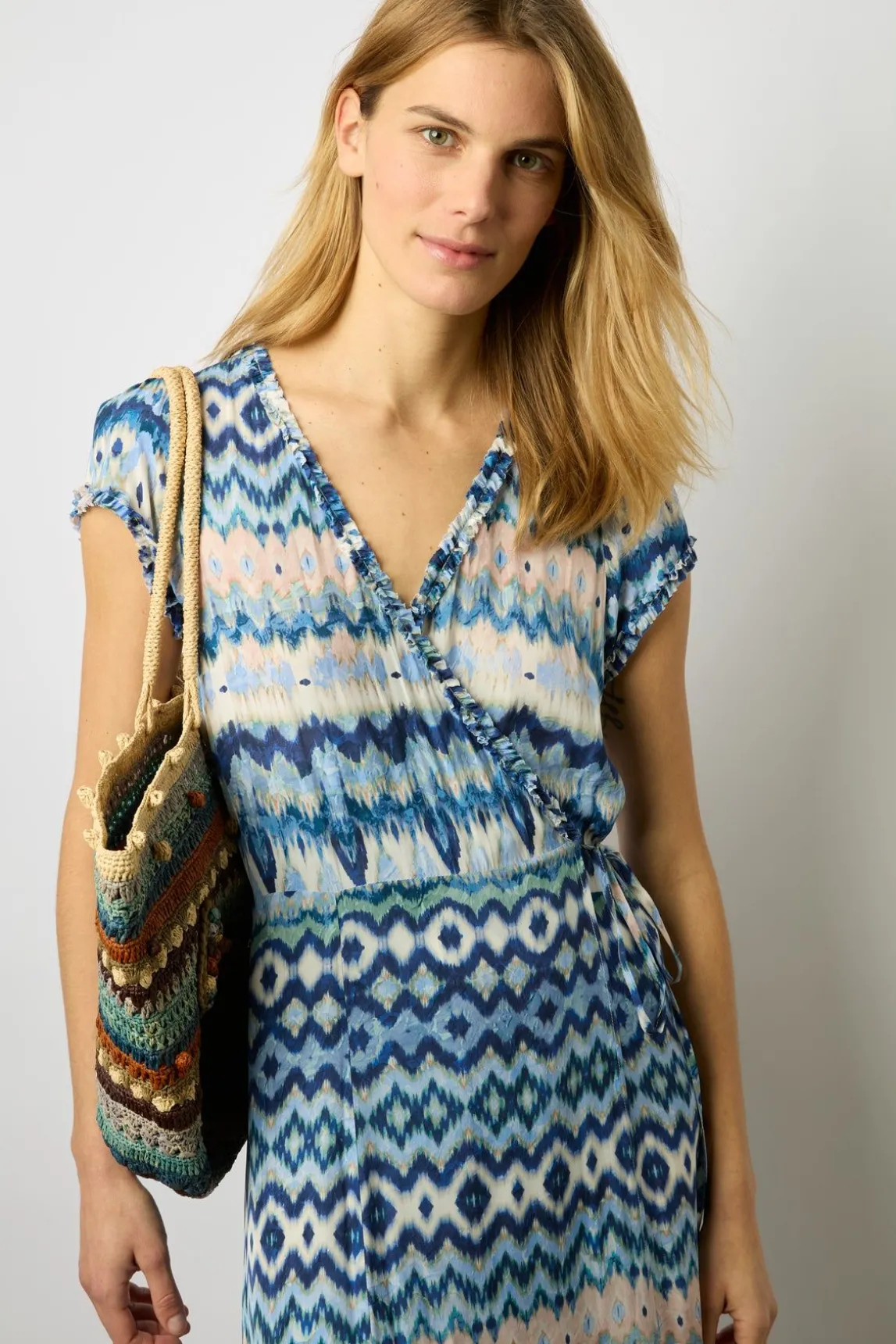Robe Longue Portefeuille Indigo - Emilya