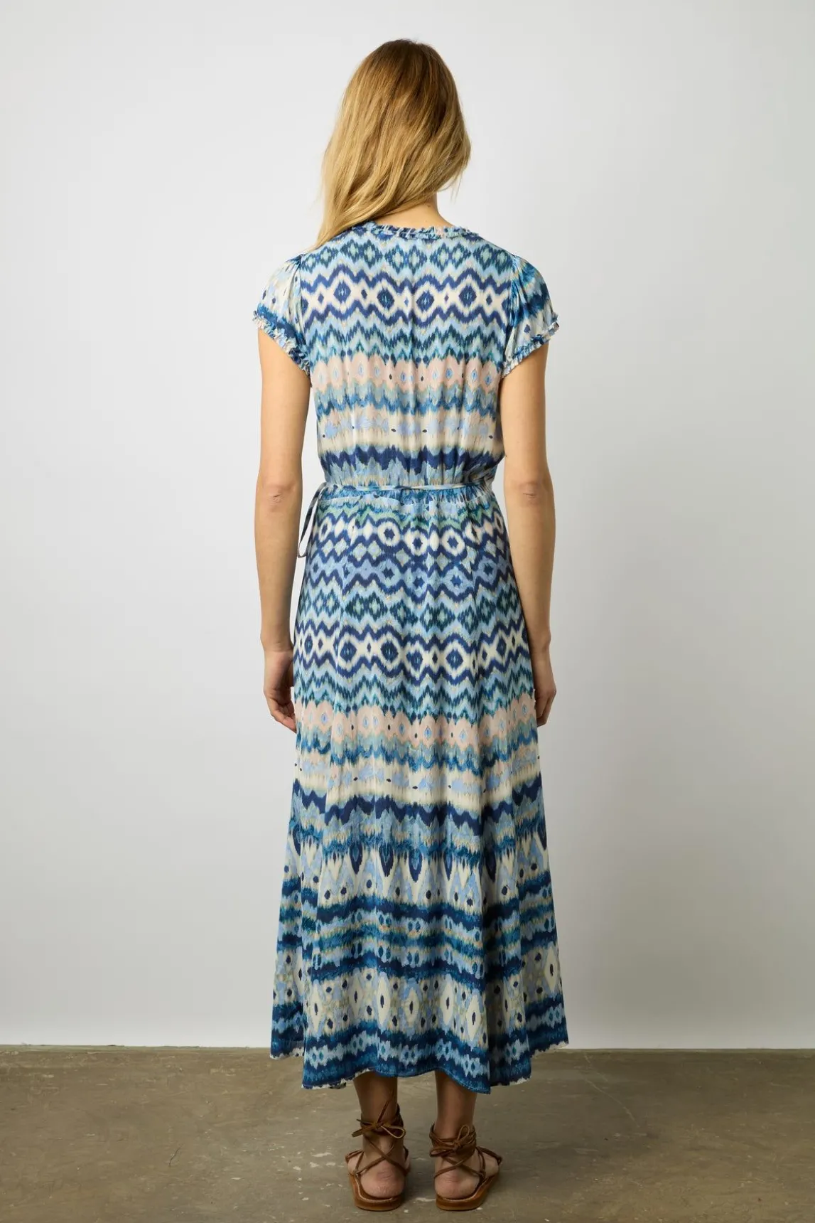 Robe Longue Portefeuille Indigo - Emilya