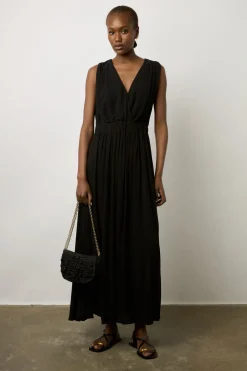 Robe Longue Sans Manche Noir - Elvina