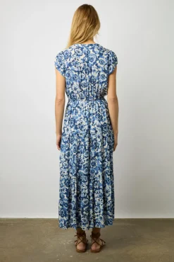 Robe Longue Tie And Dye Indigo - Euranie
