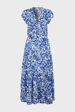 Robe Longue Tie And Dye Indigo - Euranie