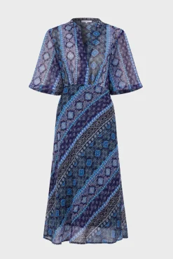 Robe Midi A Petits Clous Indigo - Elia