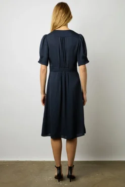 Robe Midi Cintree Marine - Elonie