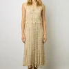 Robe Midi En Crochet Naturel - Edena