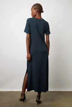 Robe Midi En Jersey Marine - Emmeline