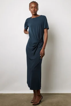 Robe Midi En Jersey Marine - Emmeline