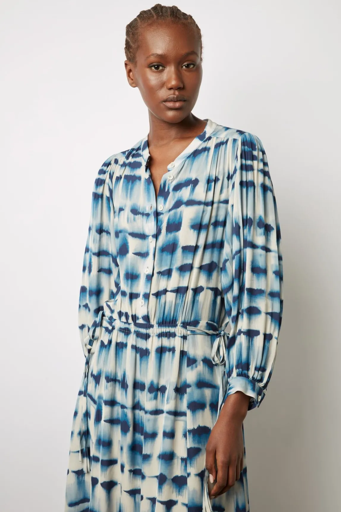 Robe Midi Tie And Dye Encre - Ellya