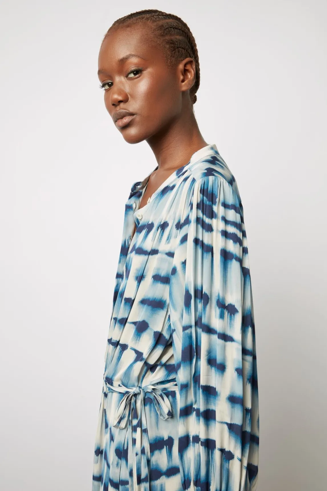 Robe Midi Tie And Dye Encre - Ellya