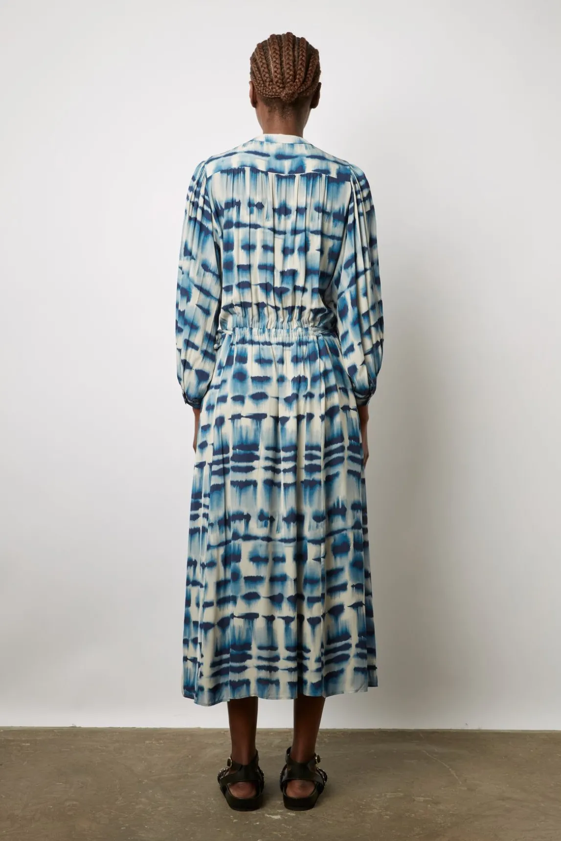 Robe Midi Tie And Dye Encre - Ellya