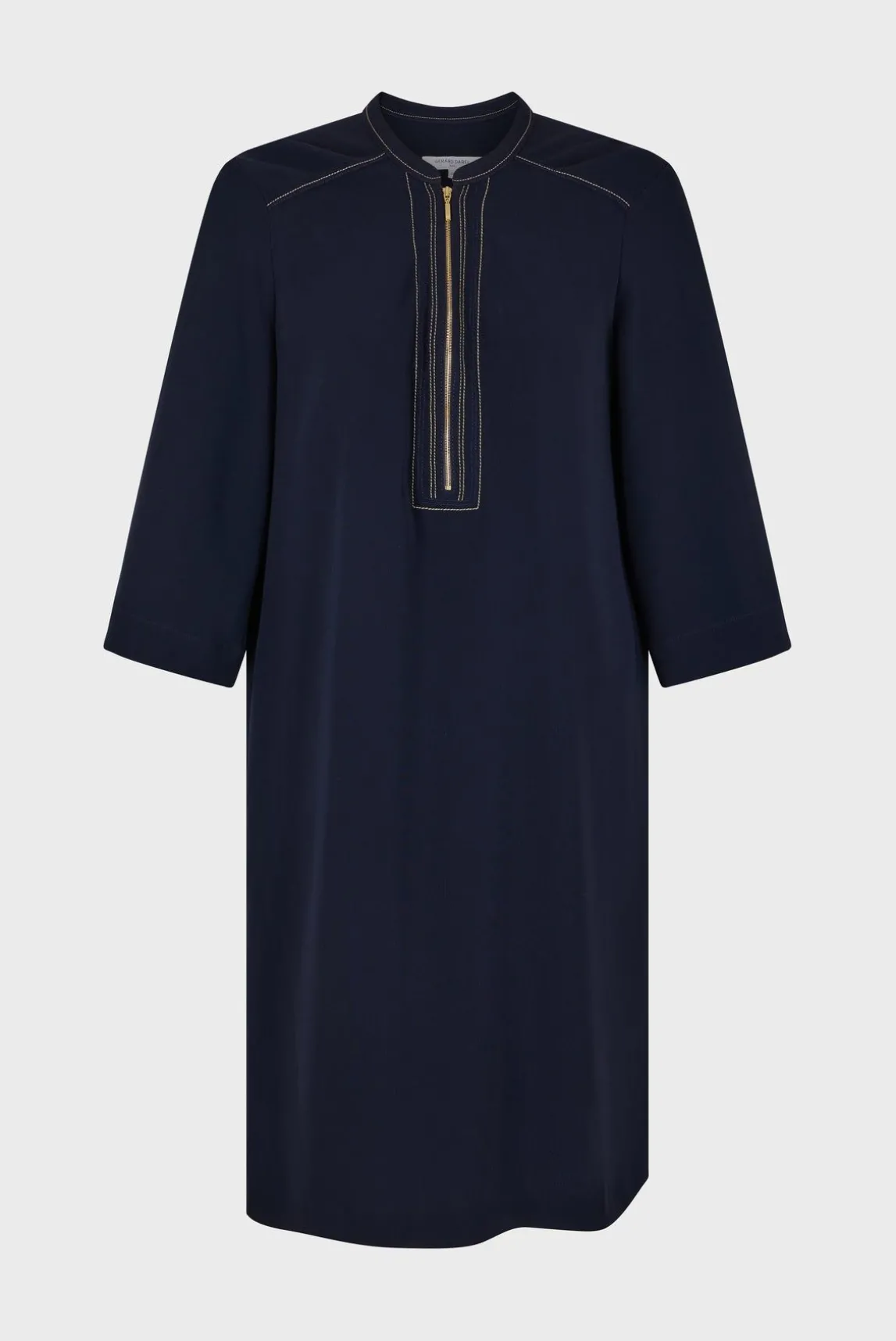 Robe Mi-Longue Col Zippe Marine - Eliff