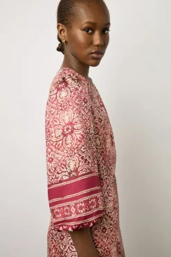 Robe Portefeuille En Soie Sangue - Edenn