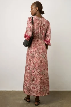 Robe Portefeuille En Soie Sangue - Edenn