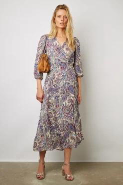 Robe Portefeuille Imprimee Naturel - Edna