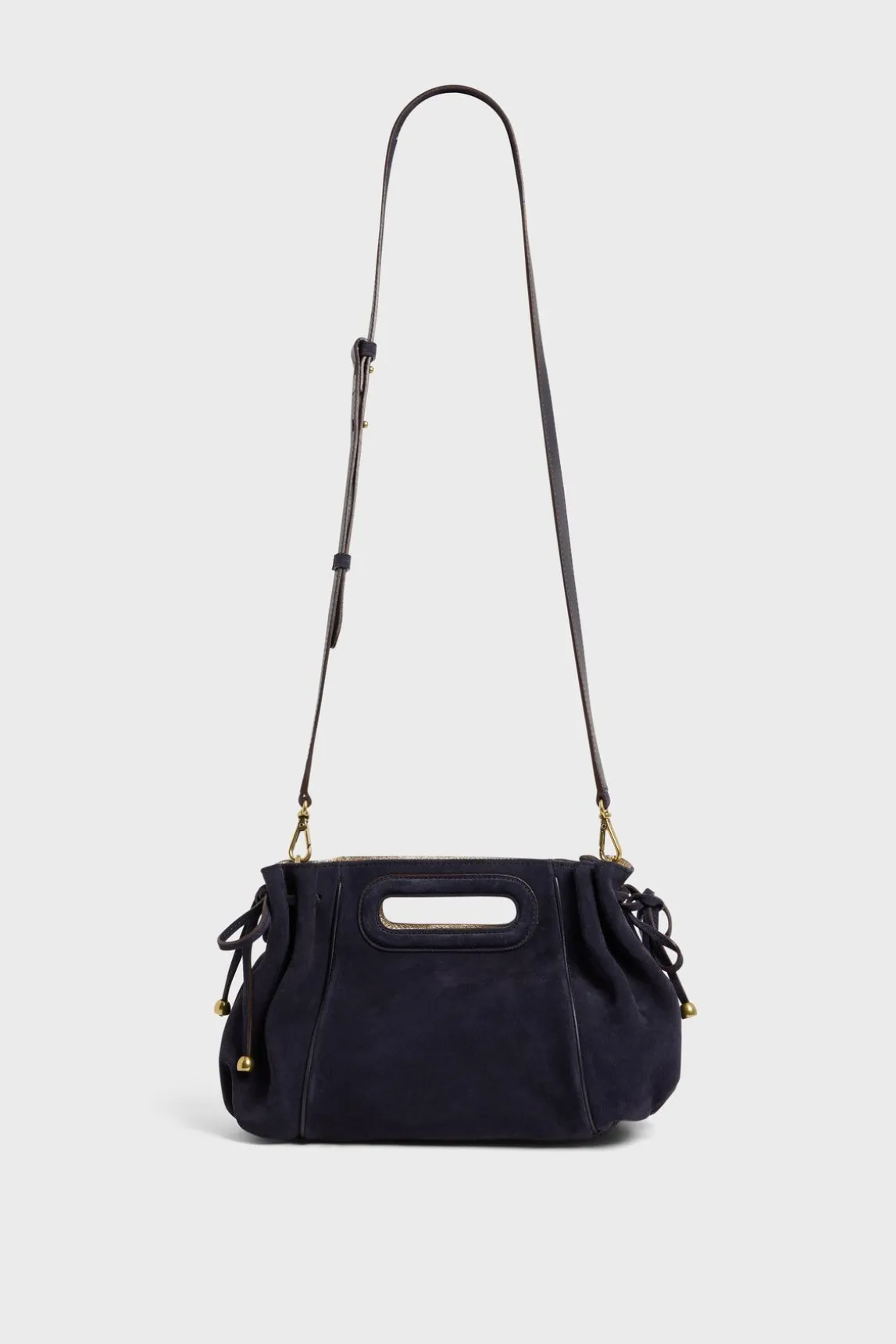 Sac A Main Cuir Velours Bleu - Mini Dany
