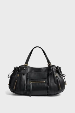 Sac A Main En Cuir Avec Poches Zippees - St Germain