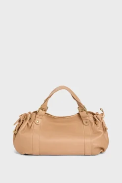 Sac A Main En Cuir Caramel - 24H