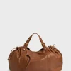 Sac A Main En Cuir De Veau Cognac - 72H