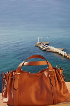 Sac A Main En Cuir Femme Camel Le 24H