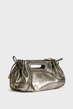 Sac A Main En Cuir Lamine Effet Glitter - Mini Dany