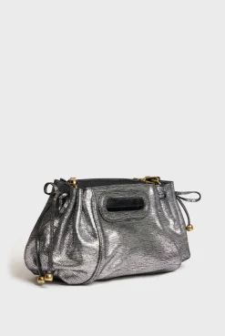 Sac A Main En Cuir Lamine Effet Glitter - Mini Dany