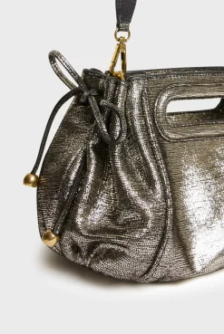 Sac A Main En Cuir Lamine Effet Glitter - Mini Dany