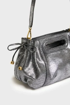 Sac A Main En Cuir Lamine Effet Glitter - Mini Dany
