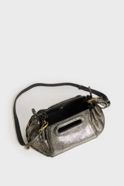 Sac A Main En Cuir Lamine Effet Glitter - Mini Dany