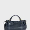 Sac A Main En Cuir Marine - 24H