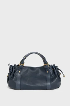 Sac A Main En Cuir Marine - 24H