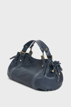 Sac A Main En Cuir Marine - 24H