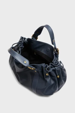 Sac A Main En Cuir Marine - 24H