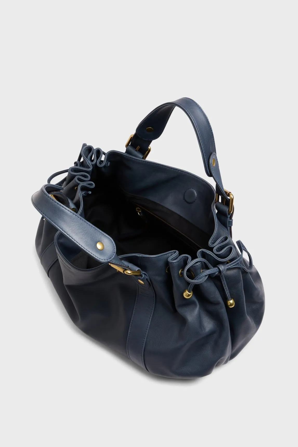 Sac A Main En Cuir Marine - 24H