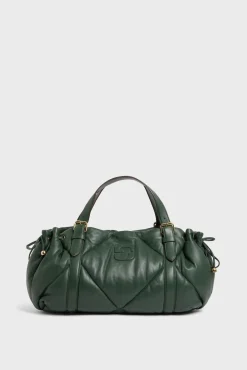 Sac A Main En Cuir Matelasse Vert - Le 24H