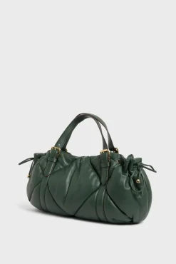Sac A Main En Cuir Matelasse Vert - Le 24H