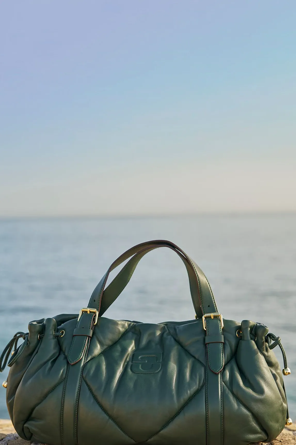 Sac A Main En Cuir Matelasse Vert - Le 24H