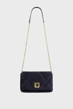 Sac Bandouliere Cuir Matelasse Bleu - Fanny
