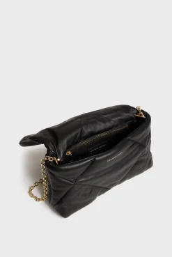 Sac Bandouliere Cuir Matelasse Noir - Fanny