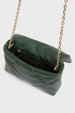 Sac Bandouliere Cuir Matelasse Vert - Fanny