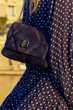 Sac Bandouliere Cuir Matelasse Bleu - Fanny