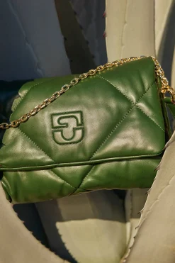 Sac Bandouliere Cuir Matelasse Vert - Fanny